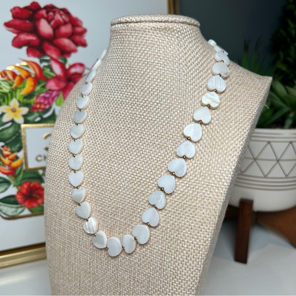 White Heart Necklace - 15” Plus 2” Extender - Picture 3 of 4